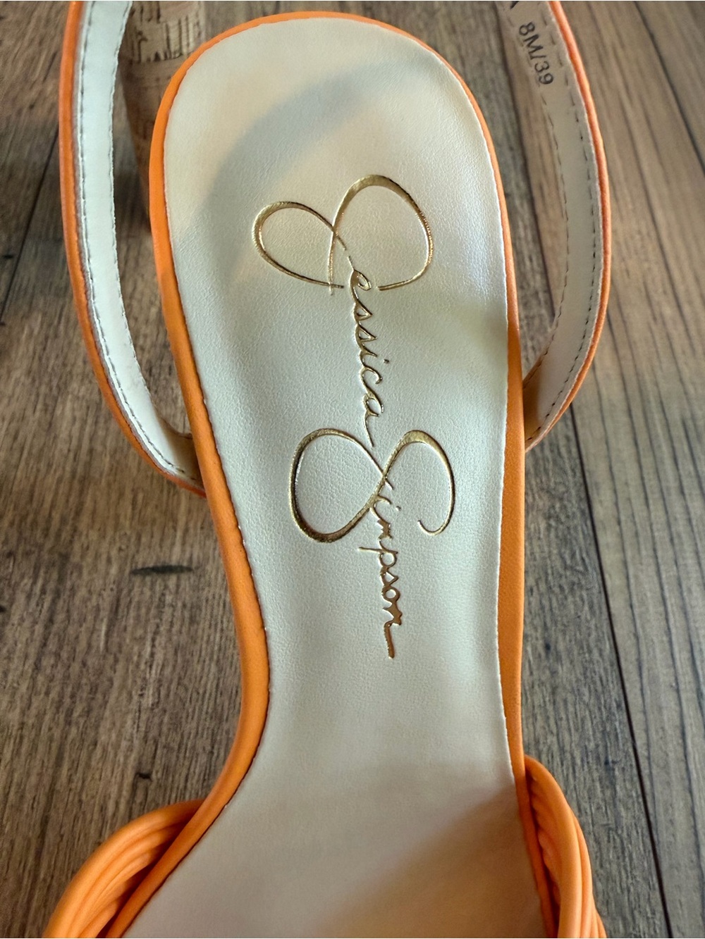Jessica Simpson Bright Orange Knotted Platform heels - Picture 4 of 6